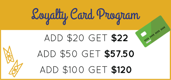 Loyalty card program add $20 get $22